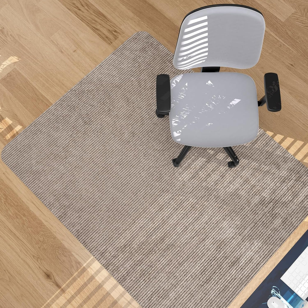Placoot Desk Chair Mat for Hardwood Floor Corduroy Surface 1/6" Thick 55"x35" Office Chair Mat for