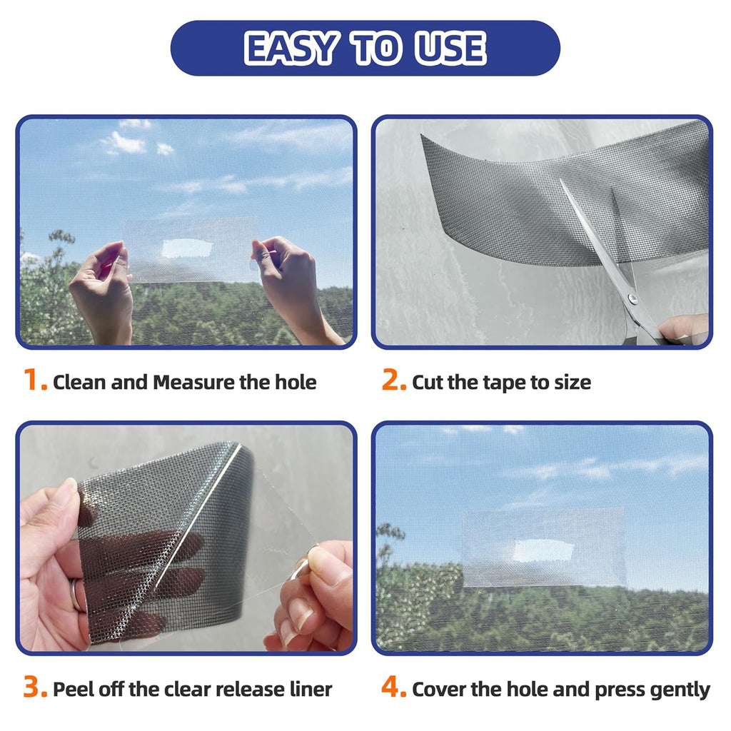 KING MOUNTAIN Grey Window Screen Repair Tape,3inX15FT Heavy Duty Screen Repair Kit for Window