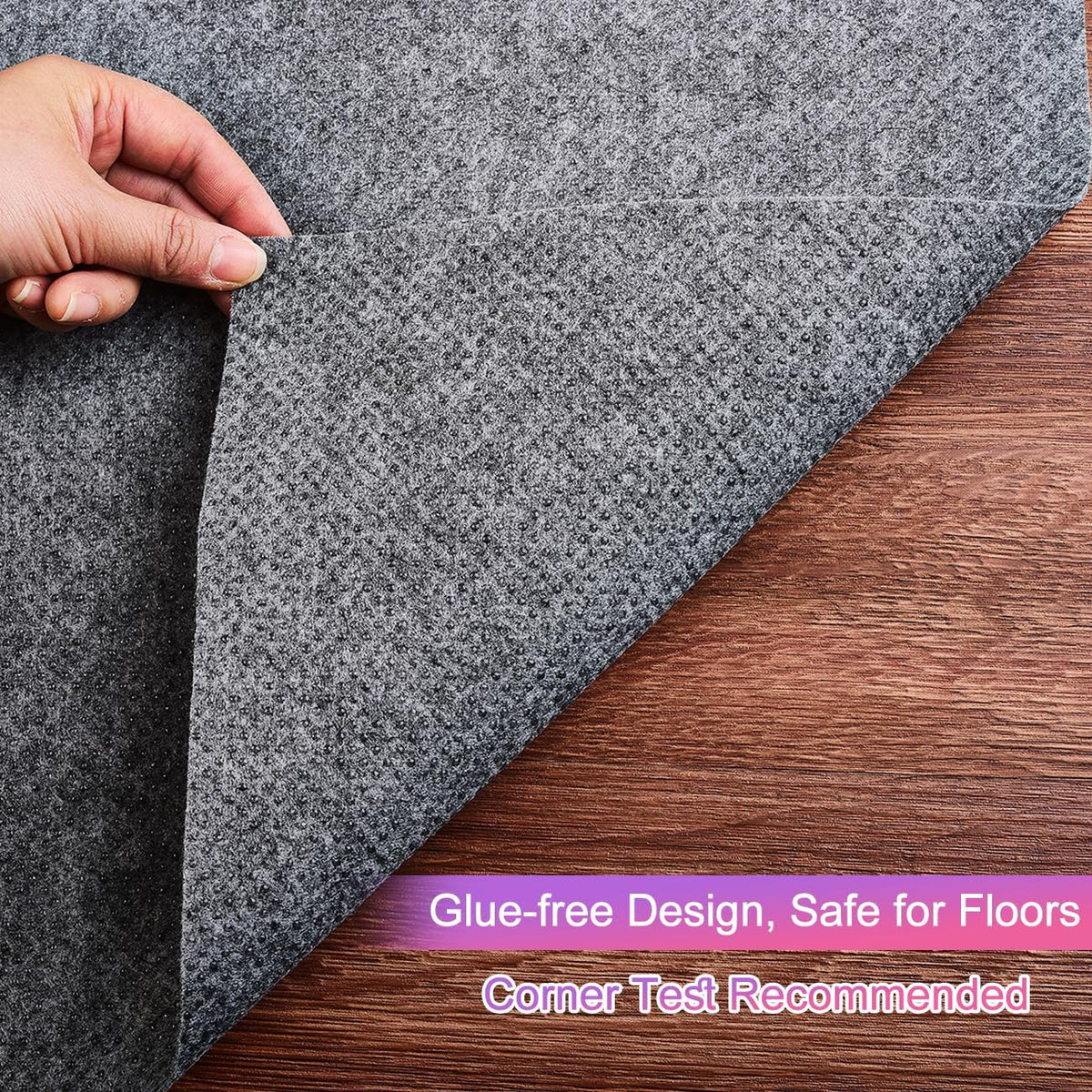 Ultra Strong Anti-Slip Rug Felt Pad 2 x 8 ft for Hardwood Floors, Non Slip Area Gripper, Thin