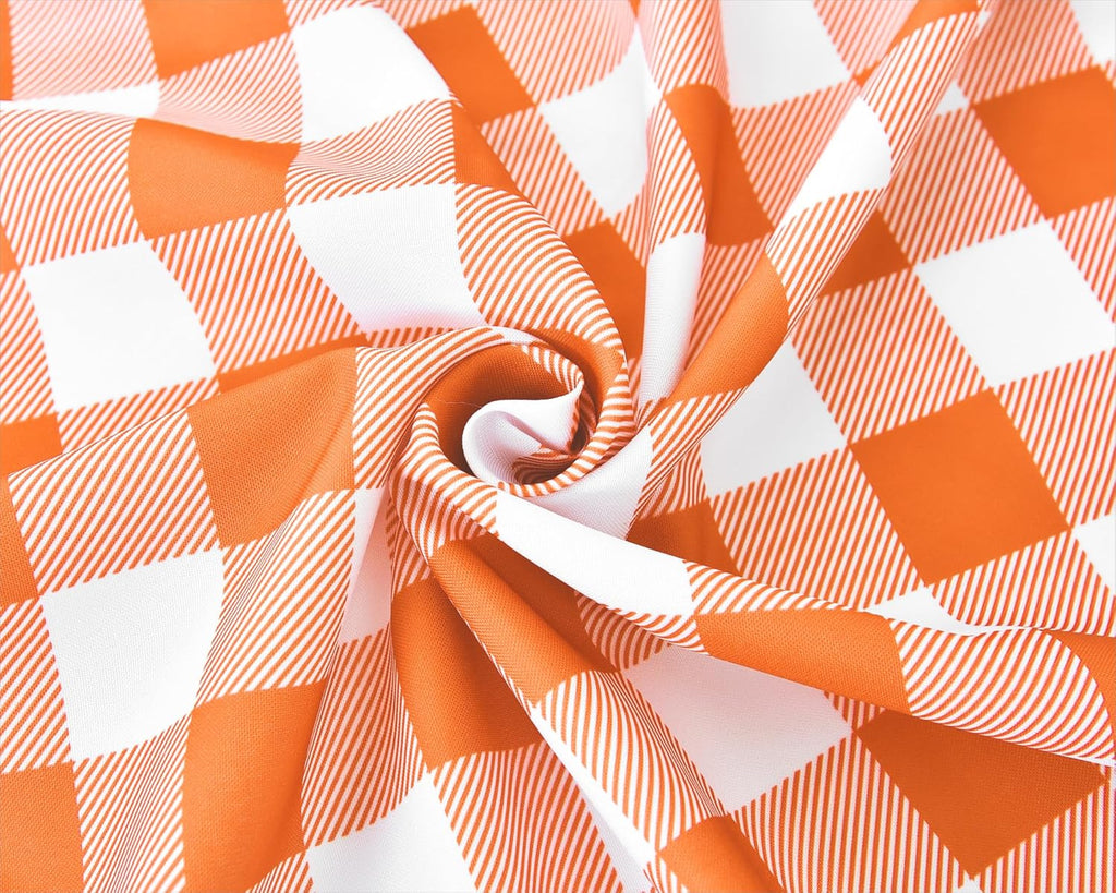 Classic Gingham Plaid Tablecloth Fabric - Rectangular 58x102 Inch Water Resistant Checked Table