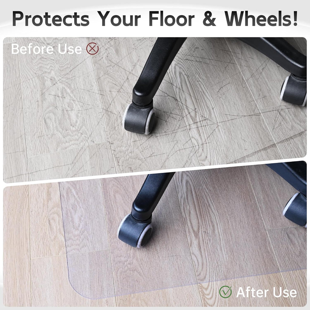 Office Chair Mat for Hardwood Floor, 72" x 46" Clear Computer/Desk Chair Mat for Hard Floor
