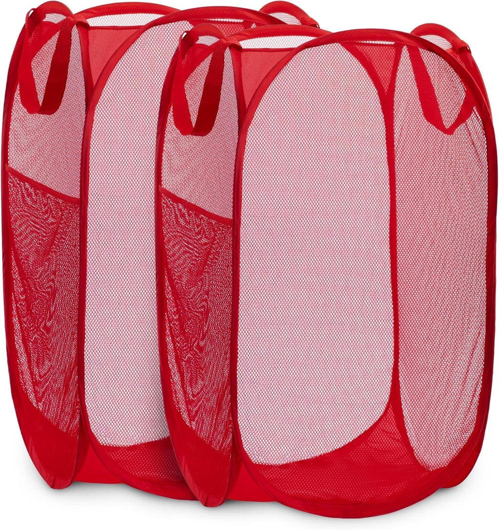 Handy Laundry Collapsible Mesh Pop Up Hamper with Wide Opening and Side Pocket - Breathable