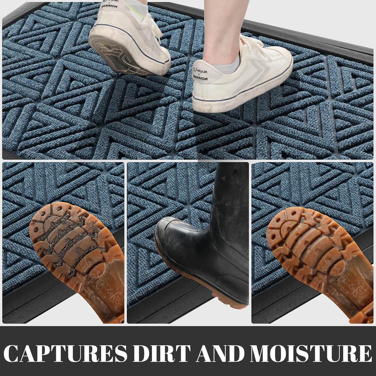 Yimobra Large Door Mat 36x24, All-Weather Waterproof Non-Slip Welcome Matt Outdoor, Heavy Duty Non