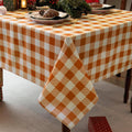 Waterproof Plaid Tablecloth Fabric - Oblong 52x70 Inch Classic Buffalo Tartan Table Cloth for