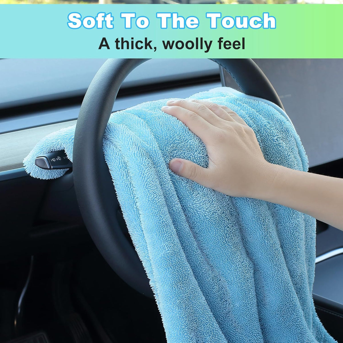 JOYMOOP Microfiber Towels for Cars, 2 Pack 35.4" x 23.6" Car Drying Towel, Blue Reusable Car Towel