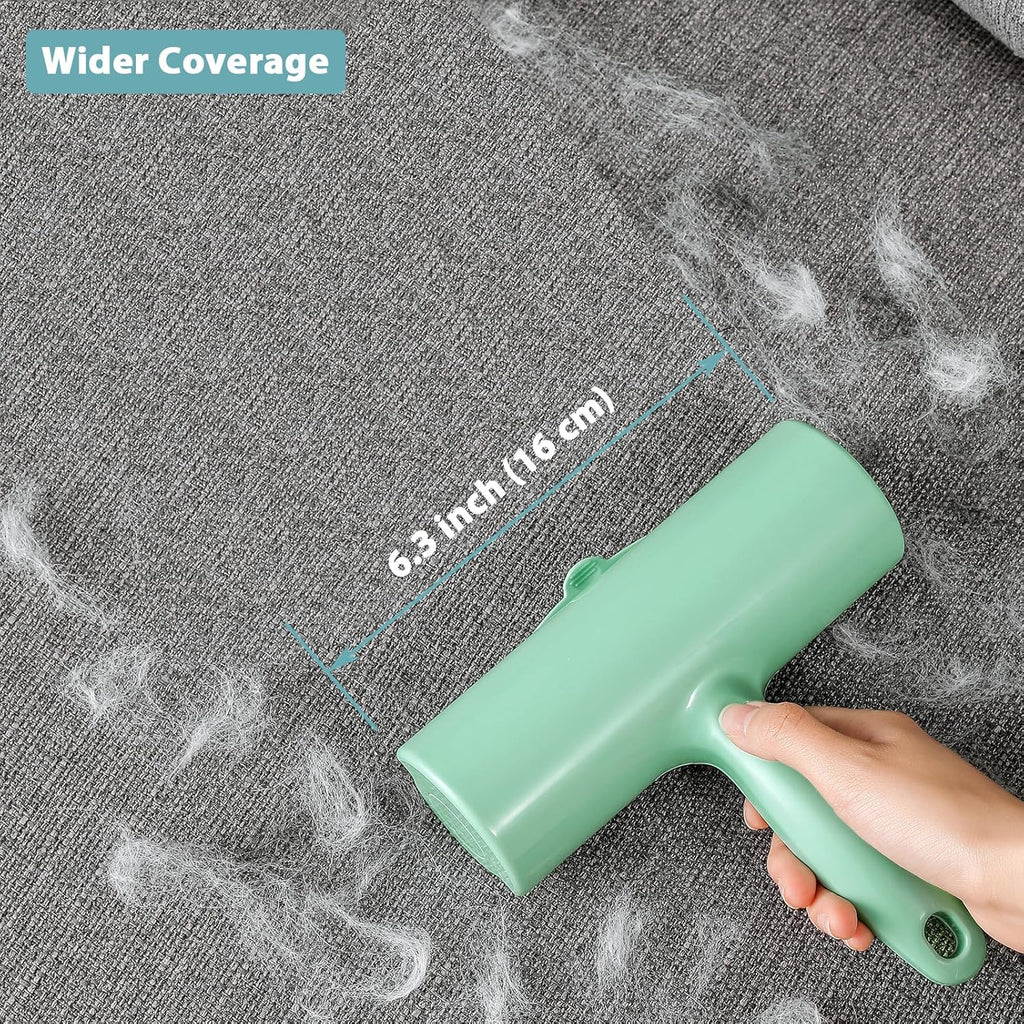 Large Lint Roller with Refills for Pet Hair Removal Extra Sticky 6.3 inch Wide Surface Lint Roller
