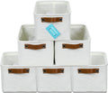 OrganiHaus Small Fabric Storage Baskets for Shelves 6 Pack, 12x8in Closet Storage Bins for Shelves