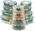 JoyJolt 24pc Borosilicate Glass Storage Containers with Lids | 12 Airtight/Freezer Safe Food