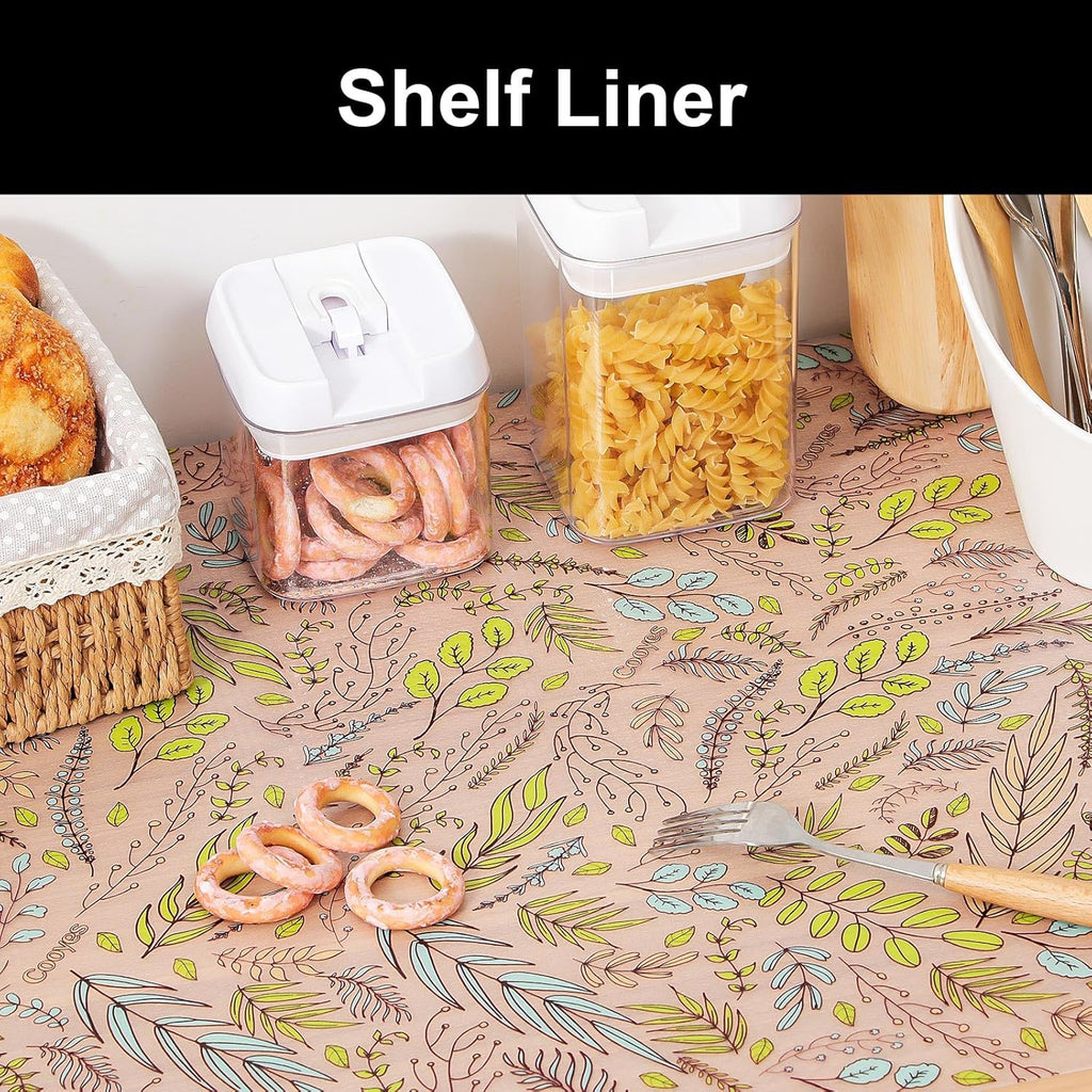 Cooyes Shelf Liner, Non-Adhesive Waterproof Drawer Liner, Durable Easy-to-Cut EVA Shelf Paper for
