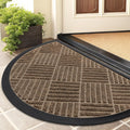 Smiry Half Circle Front Door Mat Outside Entrance, Heavy Duty Outdoor Indoor Natural Rubber