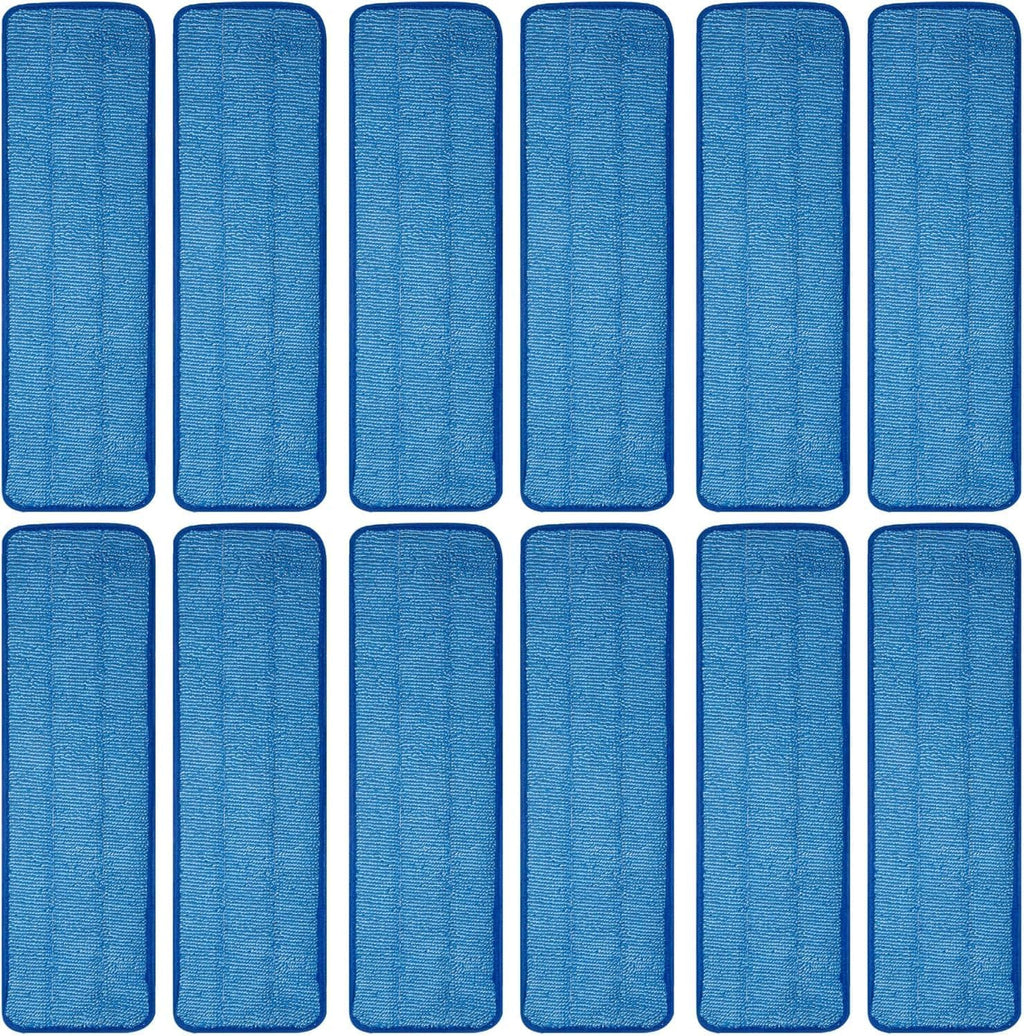 12 Pack Microfiber Mop Pad Universal Commercial/Industrial/Professional 17-18 Inch Head- Heavy Duty