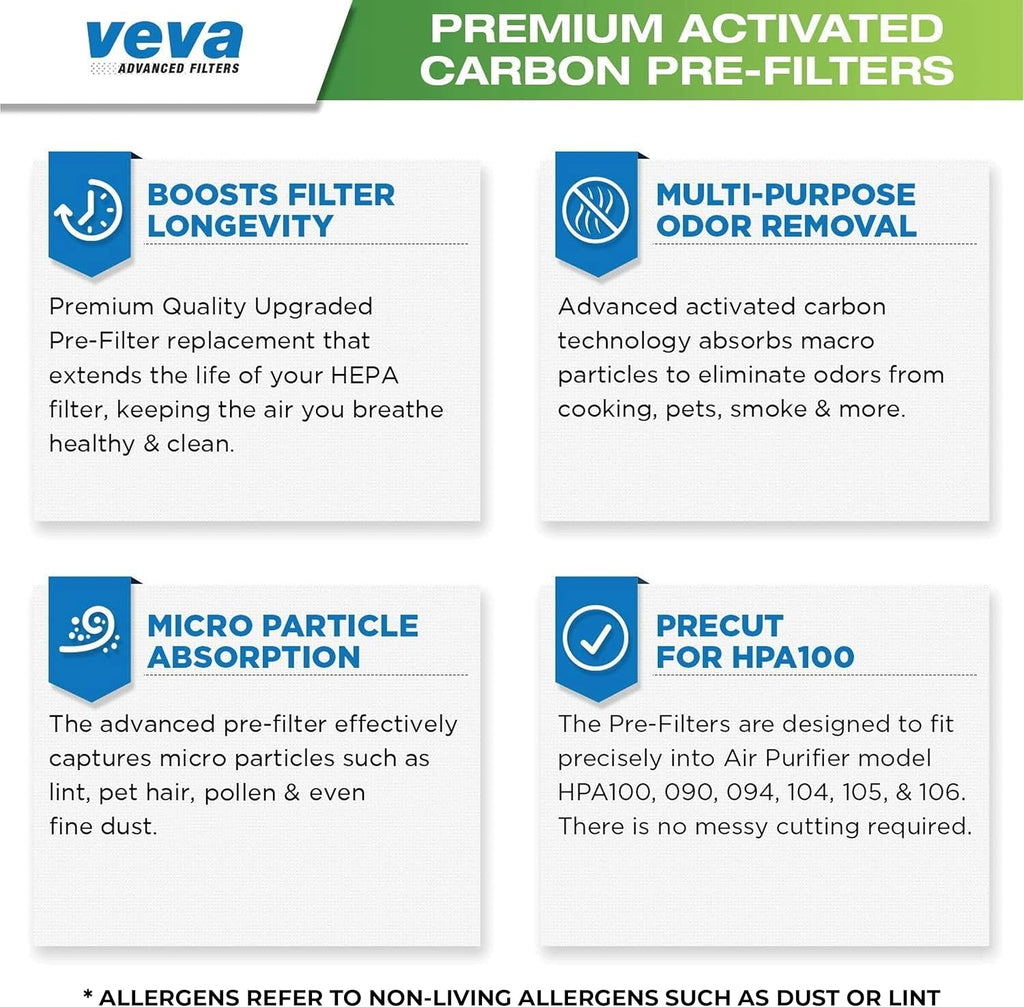HPA100 Pre-Filters Replacement for Honeywell Air Purifier - 8 Pack - HRF-A100 Filter A Compatible