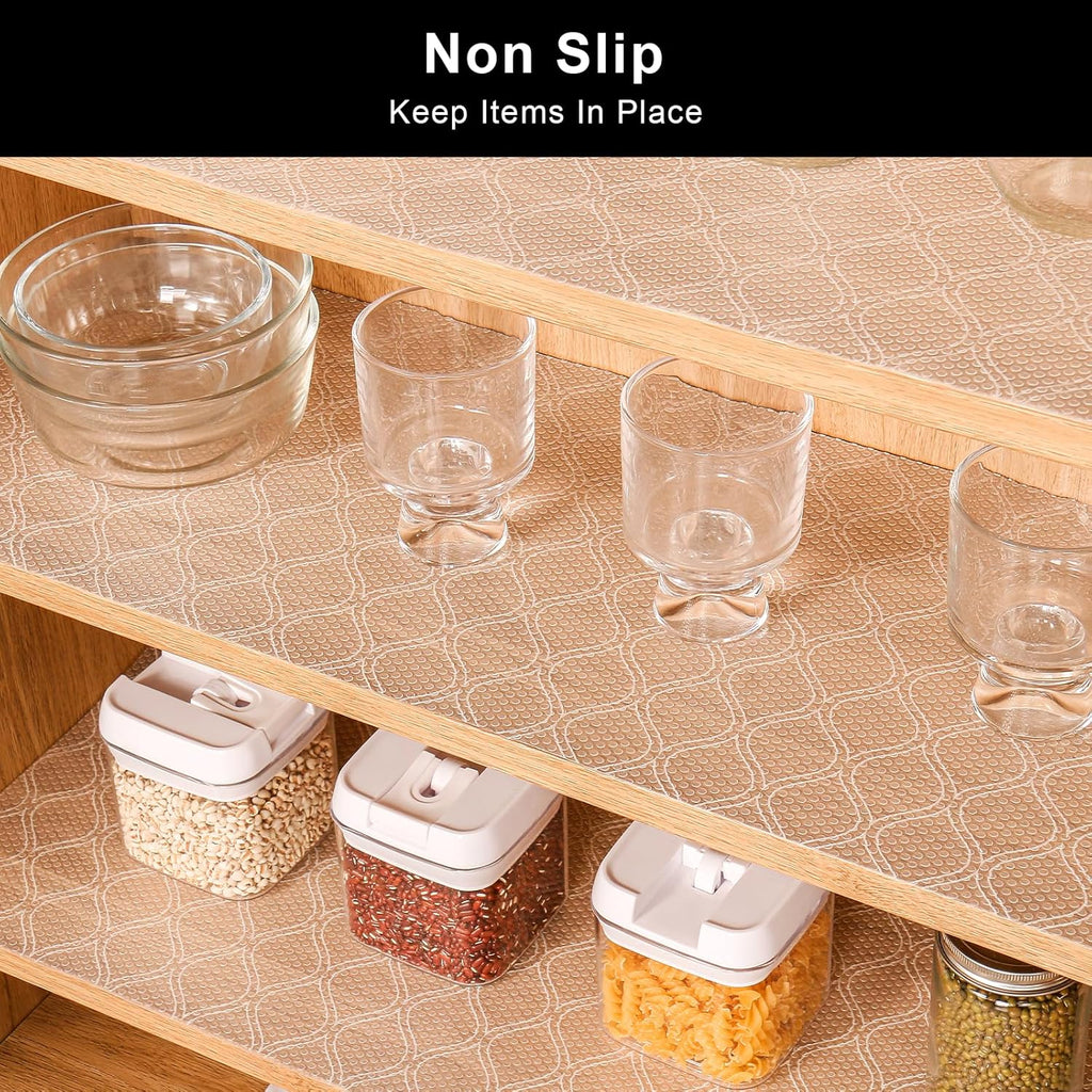 Cooyes Shelf Paper for Kitchen Cabinets Non Adhesive, Waterproof & Oil-Proof Kitchen Drawer Liner