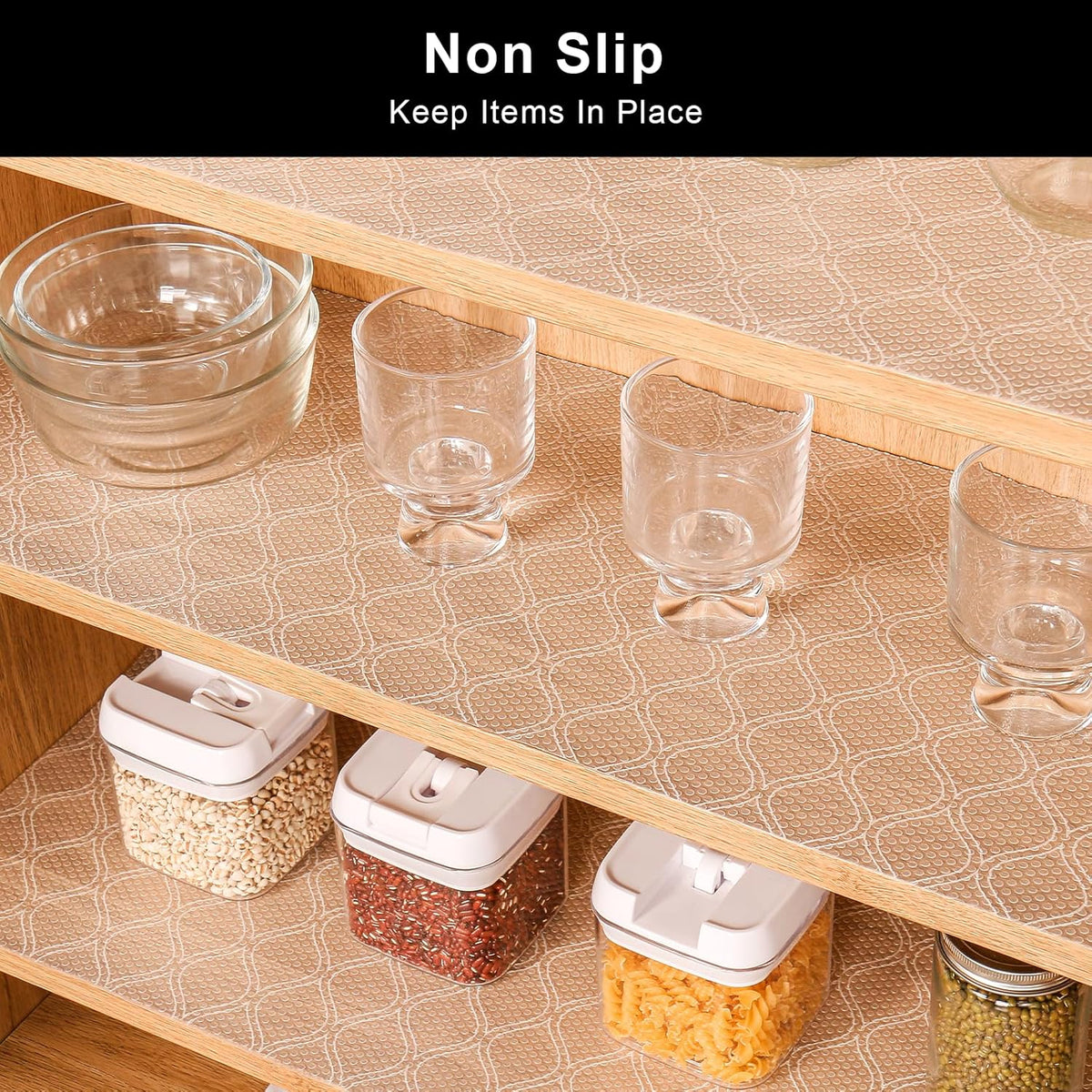 Cooyes Shelf Liner for Kitchen Cabinets Waterproof Kitchen Cupboard Liner Plastic Drawer Mats EVA