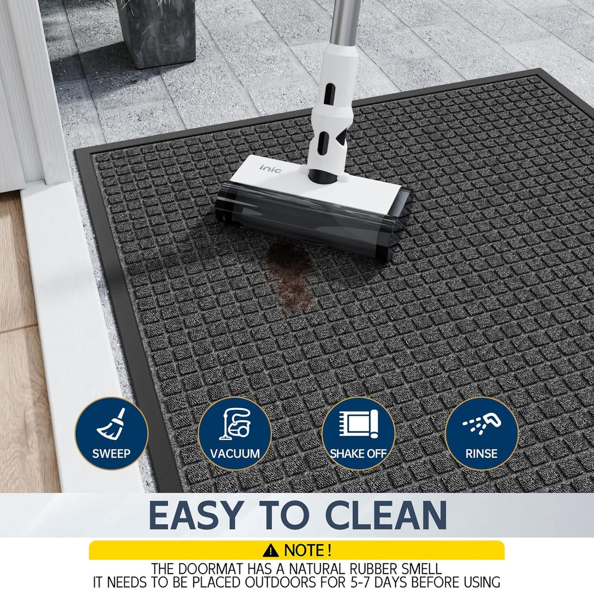 Indoor Outdoor Front Door Mats, 48" x 36" Rubber Backing Non Slip Durable Welcome Floor Mats for