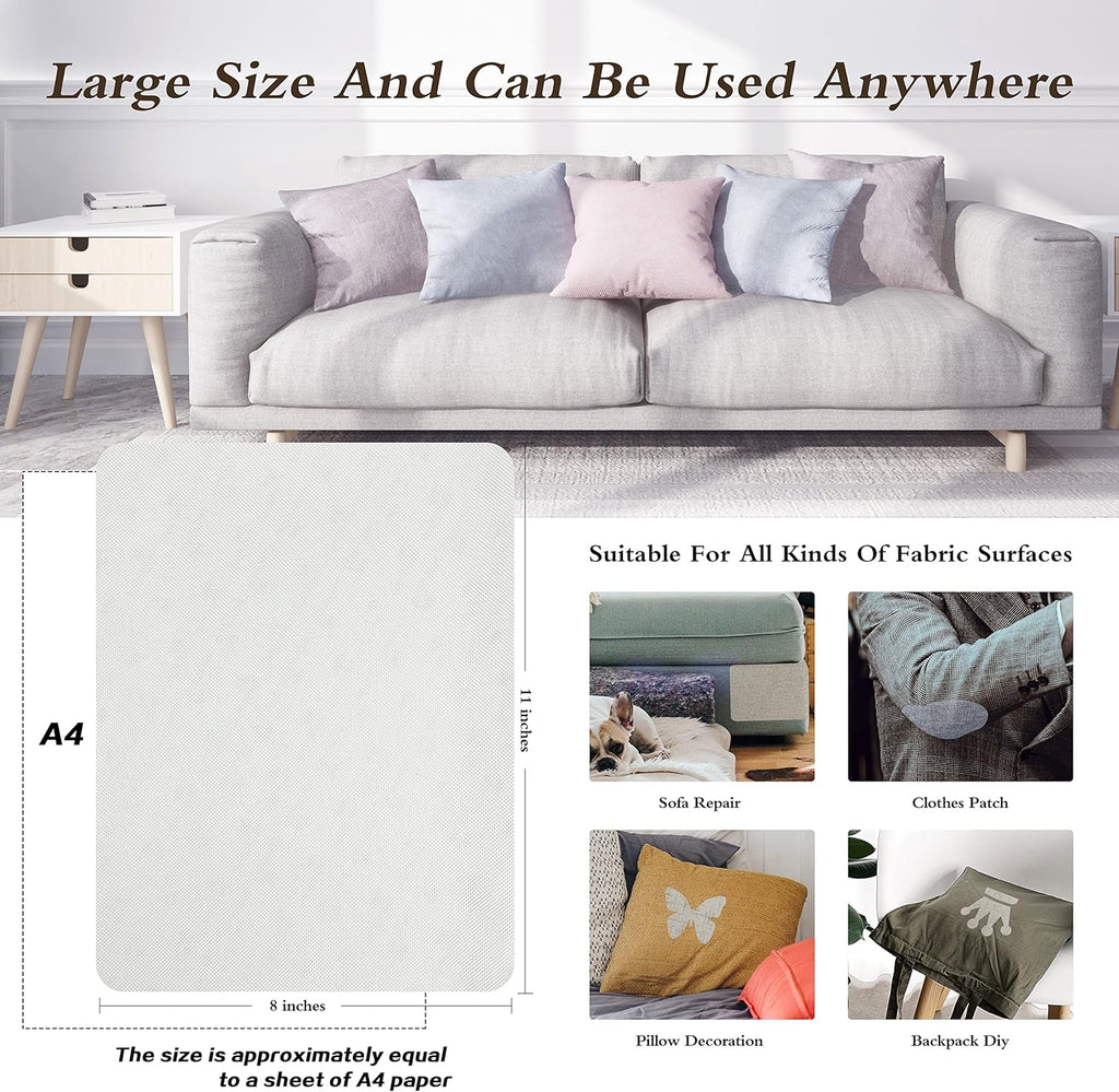 Self-Adhesive Fabric Patches for Sofa and Clothes Repair, 8X11 inch 2 PCS, Multi Color, (8" x