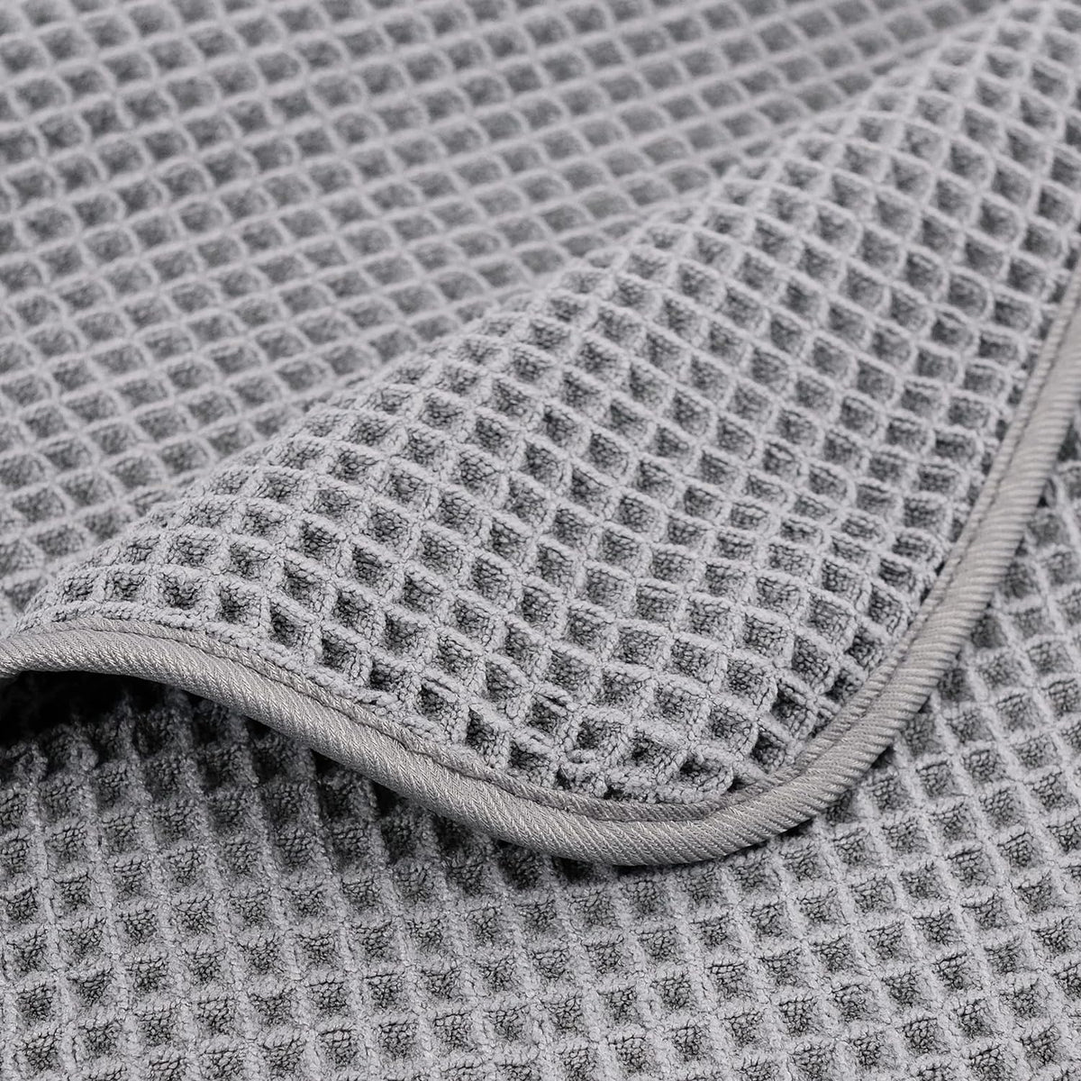 POLYTE Microfiber Oversize Quick Dry Lint Free Bath Towel, 60 x 30 in, 4 Pack (Waffle Weave)