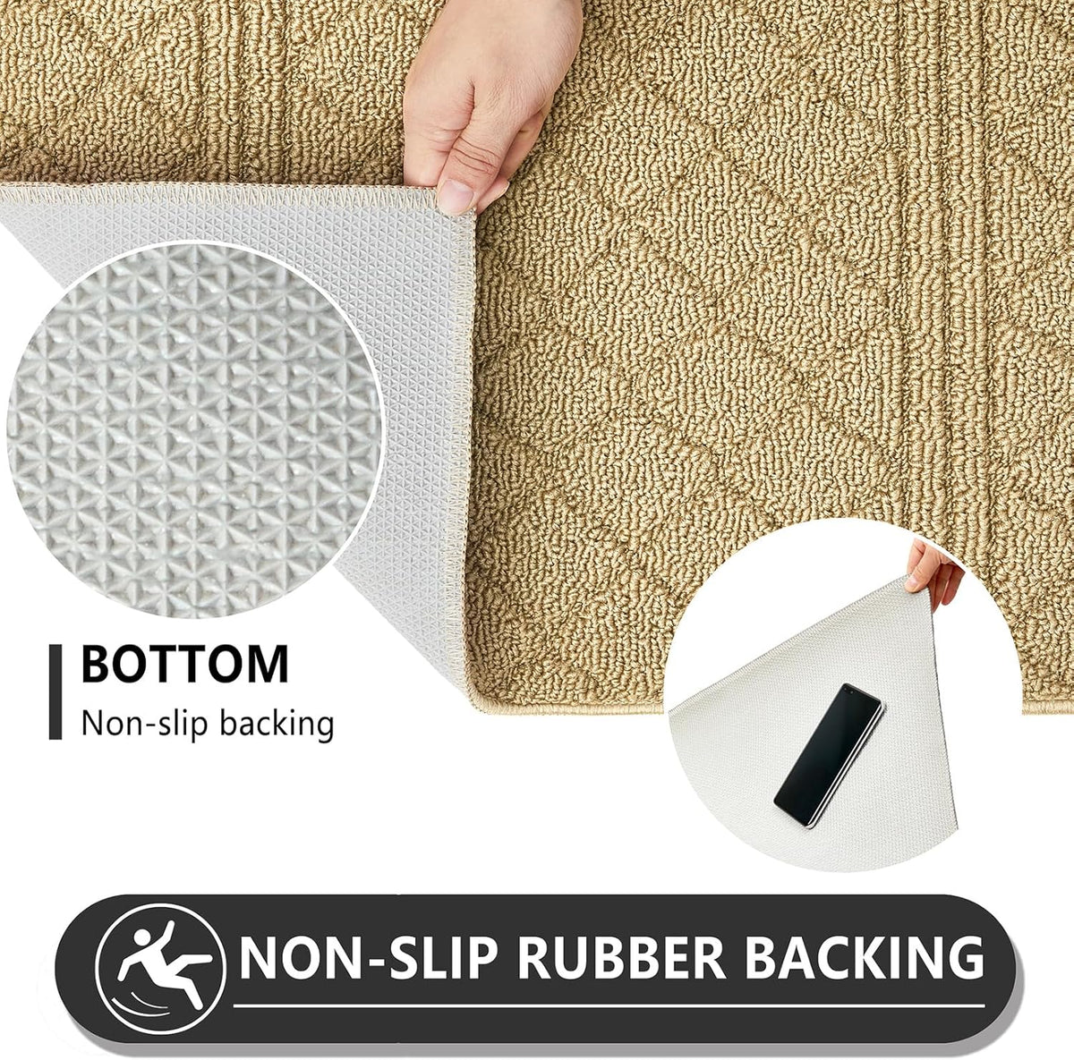 REFETONE Indoor Doormat, Front Back Door Mat 36"x59" Absorbent Rubber Backing Non Slip Door Mats