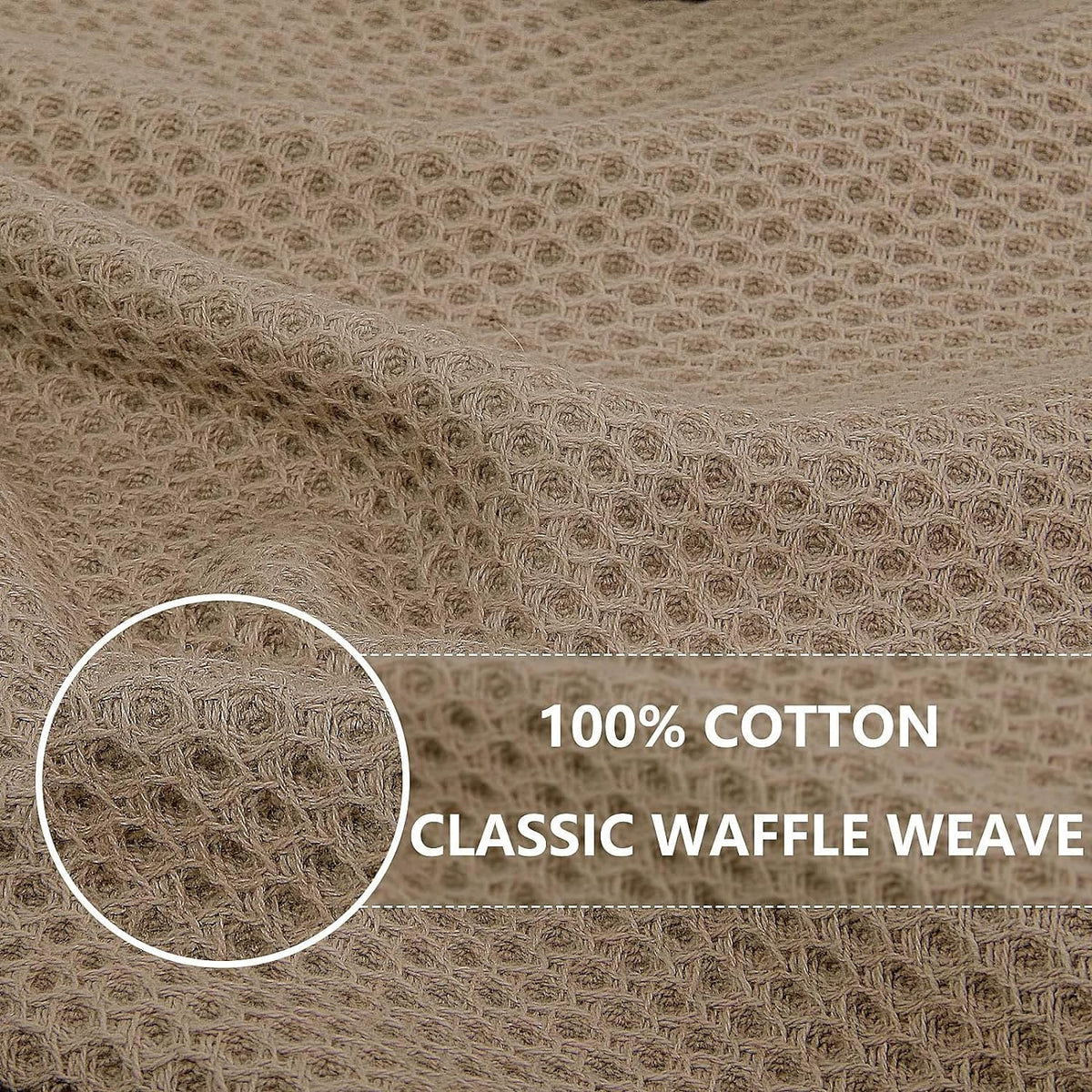Homaxy 100% Cotton Waffle Weave Kitchen Dish Towels, Ultra Soft Absorbent Quick Drying Cleaning