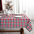 Red Gingham Christmas Plaid Tablecloth - Rectangular 58x102 Inch Water Resistant Table Cloth for