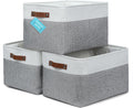 OrganiHaus Extra Large Fabric Storage Baskets for Shelves 3 Pack | 16x13in Closet Storage Bins for