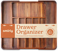 SMIRLY Silverware Drawer Organizer – Bamboo Kitchen Drawer Organizer, Adjustable Utensil Holder and
