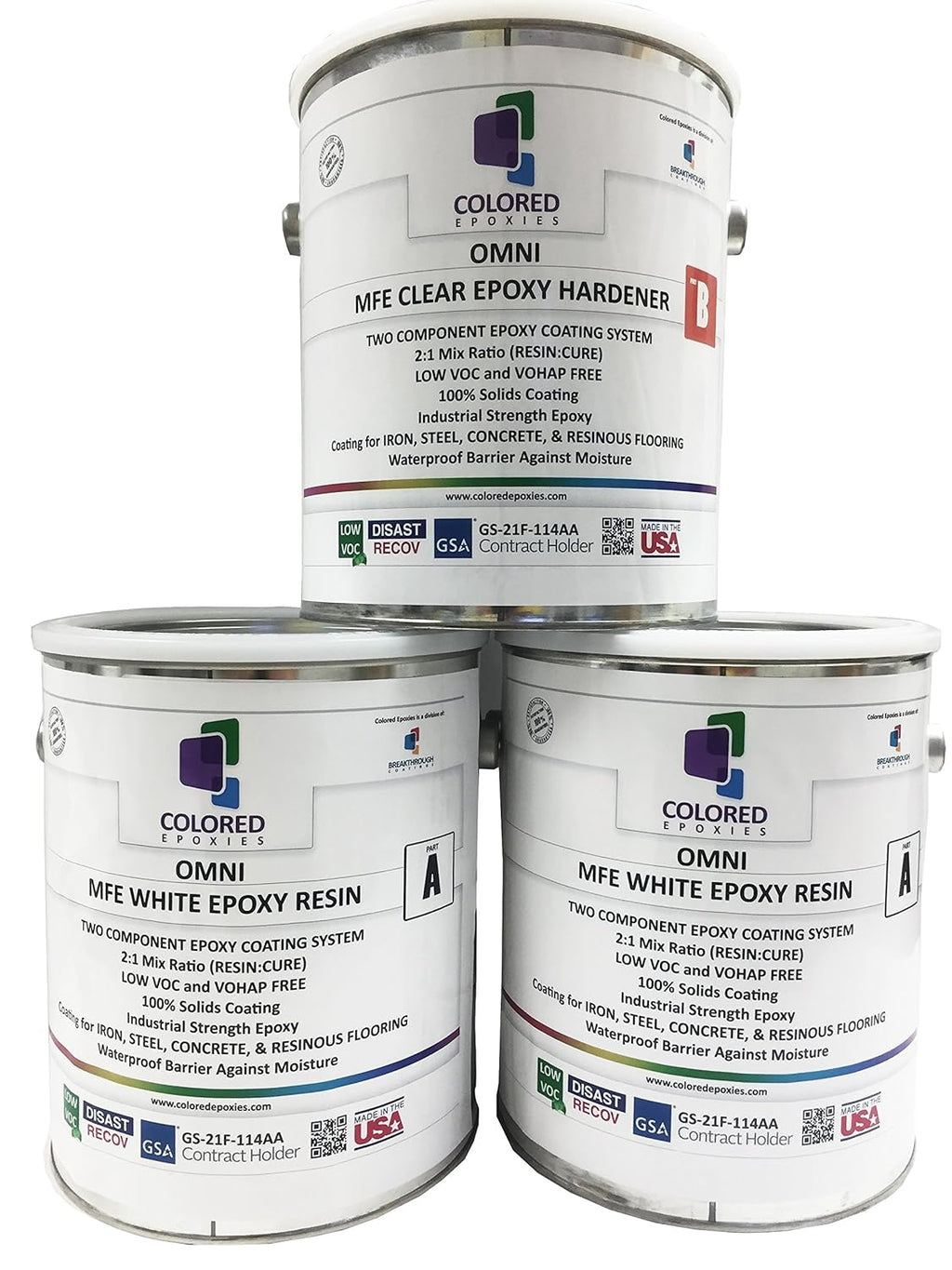 Coloredepoxies 10025 White Epoxy Resin Coating Made with Beautiful and Vibrant Pigments, 100%