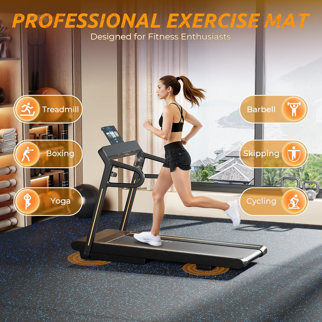 PRAISUN 0.6" Thicker Gym Mat, 24 Tiles 96 Sq Ft Workout Mats, Interlocking Foam Tiles with Rubber