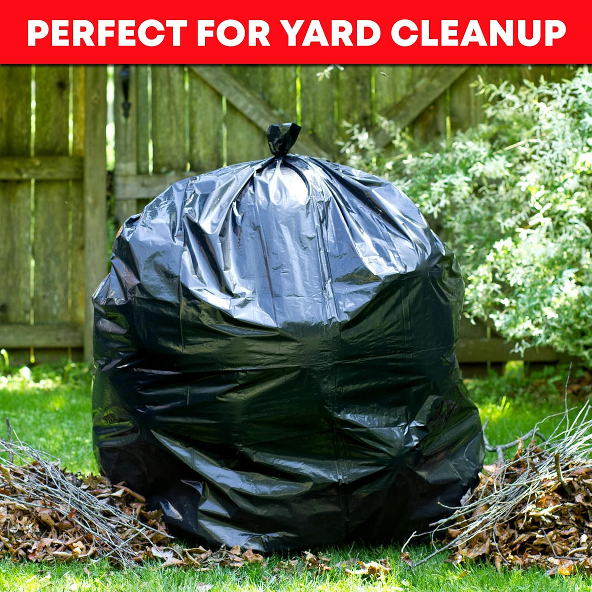 95-96 Gallon Trash Bags Heavy Duty (25 Bags w/Ties Value pack) Extra Large Trash Bags, 90 Gallon