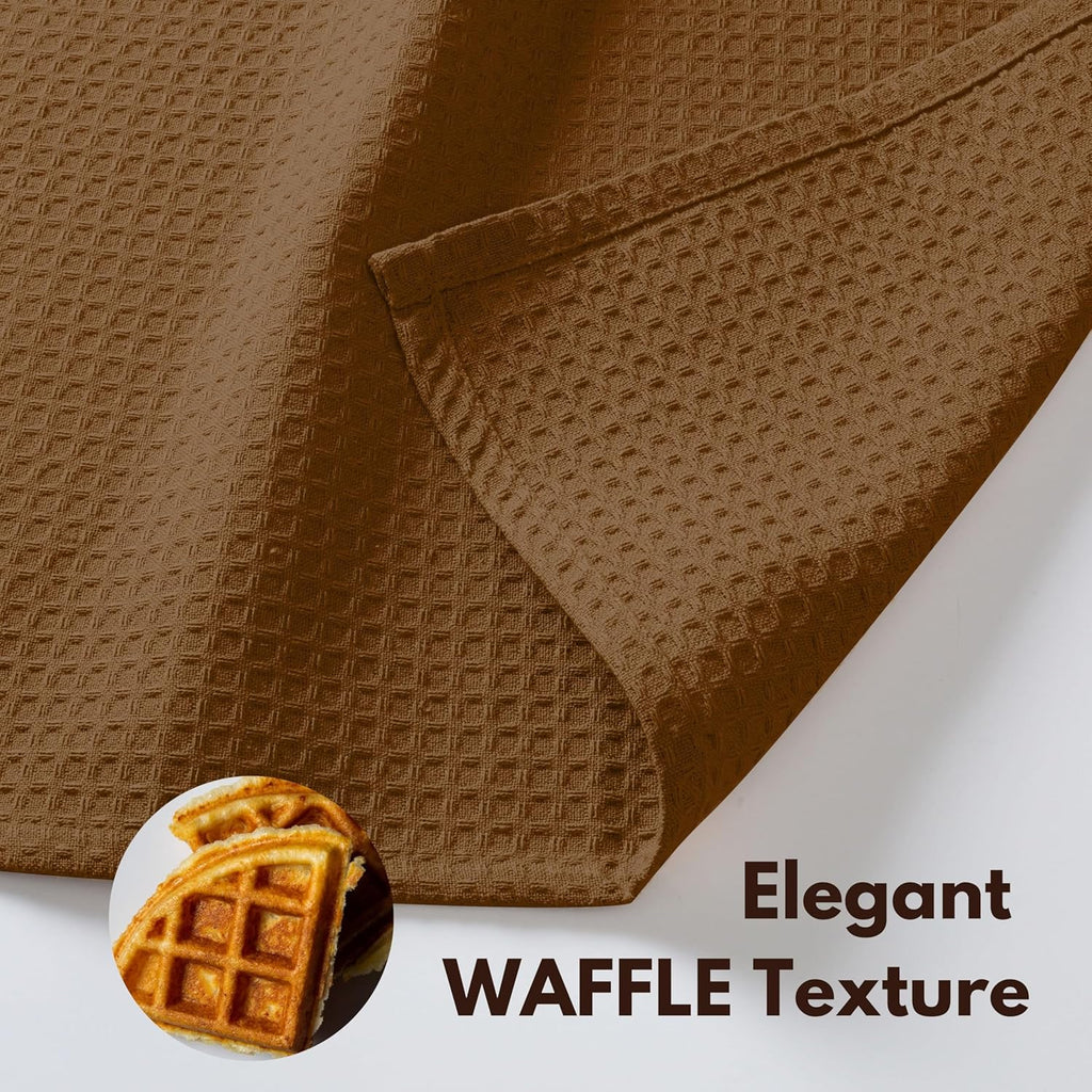 Native Fab Waffle Weave Dish Towels 12 Pack 100% Cotton, 16x26 Inches, Super Absorbent, Quick Dry