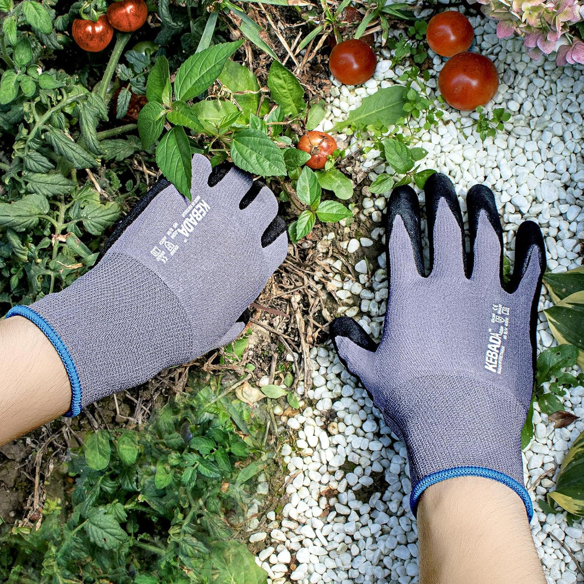 Kebada Work Gloves for Men and Women, Foam Nitrile Coated Safety Gloves with Grip, Ideal for