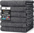 Homaxy Premium Kitchen Towels(18”x 28”, 6 Pack), Large Cotton Kitchen Hand Towels, Flat and Terry
