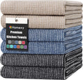 Homaxy Premium Kitchen Towels(18”x 28”, 6 Pack), Large Cotton Kitchen Hand Towels, Flat and Terry