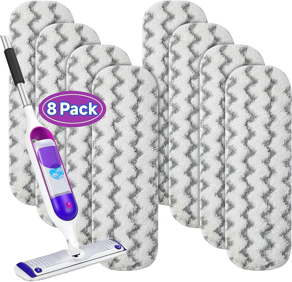 8 Pack Reusable Mop Replacement Pads Compatible for Swiffer PowerMop Spray Mop, Dry Wet Mopping