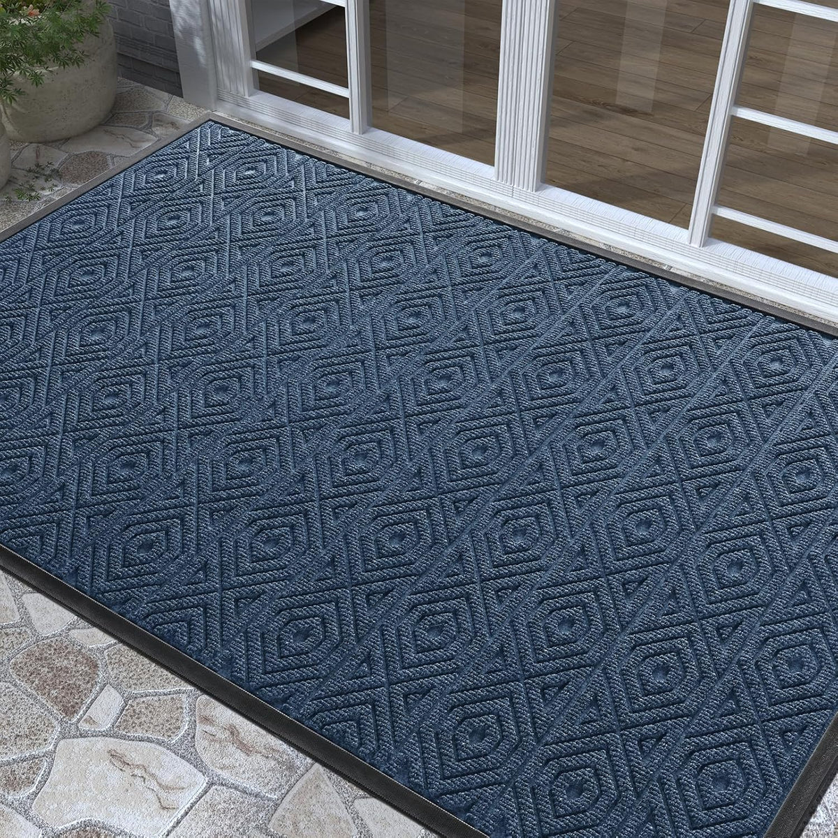 Yimobra Door Mat, Outdoor Indoor Entrance Welcome Mat, Heavy Entry Front Door Mat, Stain & Fade