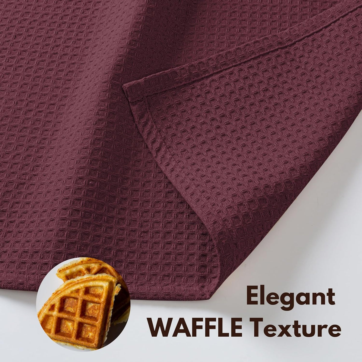 Native Fab Cotton Kitchen Towel with Hanging Loop 16x26 inches, 12-Pack, Waffle Weave Kitchen