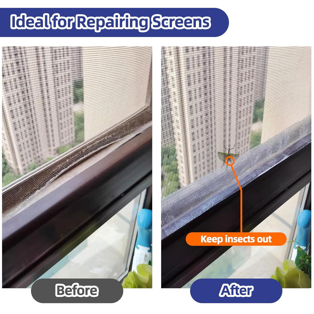 KING MOUNTAIN Black Window Screen Repair Tape,3inX10FT Heavy Duty Screen Repair Kit for Window