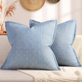 ZWJD Pillow Covers 26x26 Set of 2 Soft Polyester Textured Pillow Covers with Stylish Flange Edge