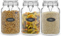 Airtight Glass Jars with Lids Set of 3. 50oz Glass Jar with Lid and 6 Silicone Seals! Med Glass