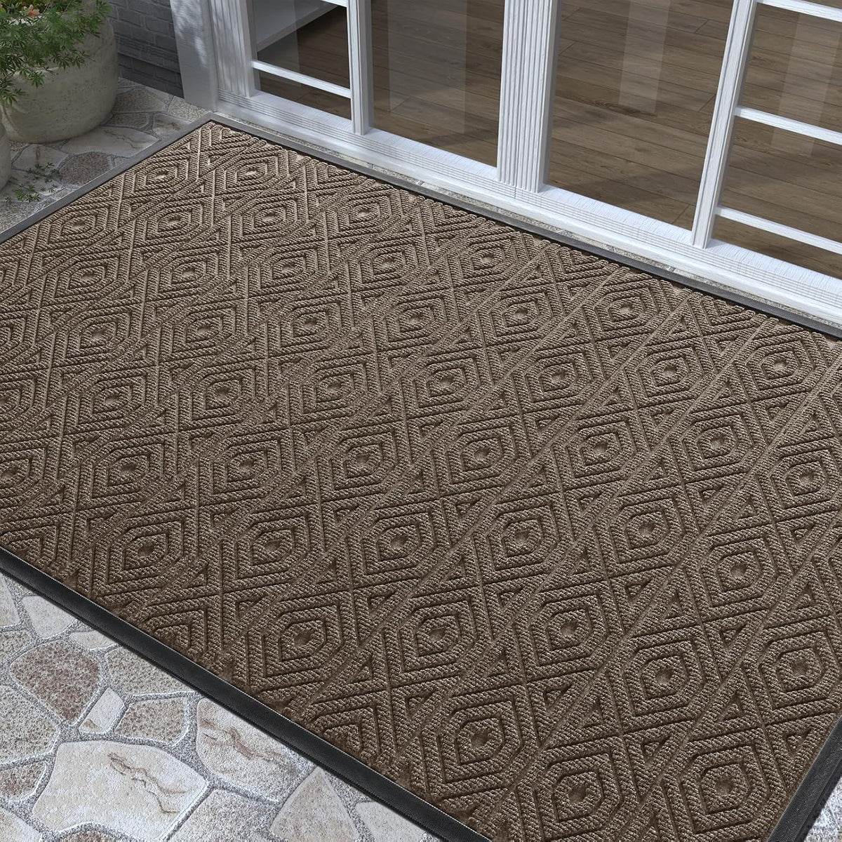 Yimobra Door Mat, Outdoor Indoor Entrance Welcome Mat, Heavy Entry Front Door Mat, Stain & Fade