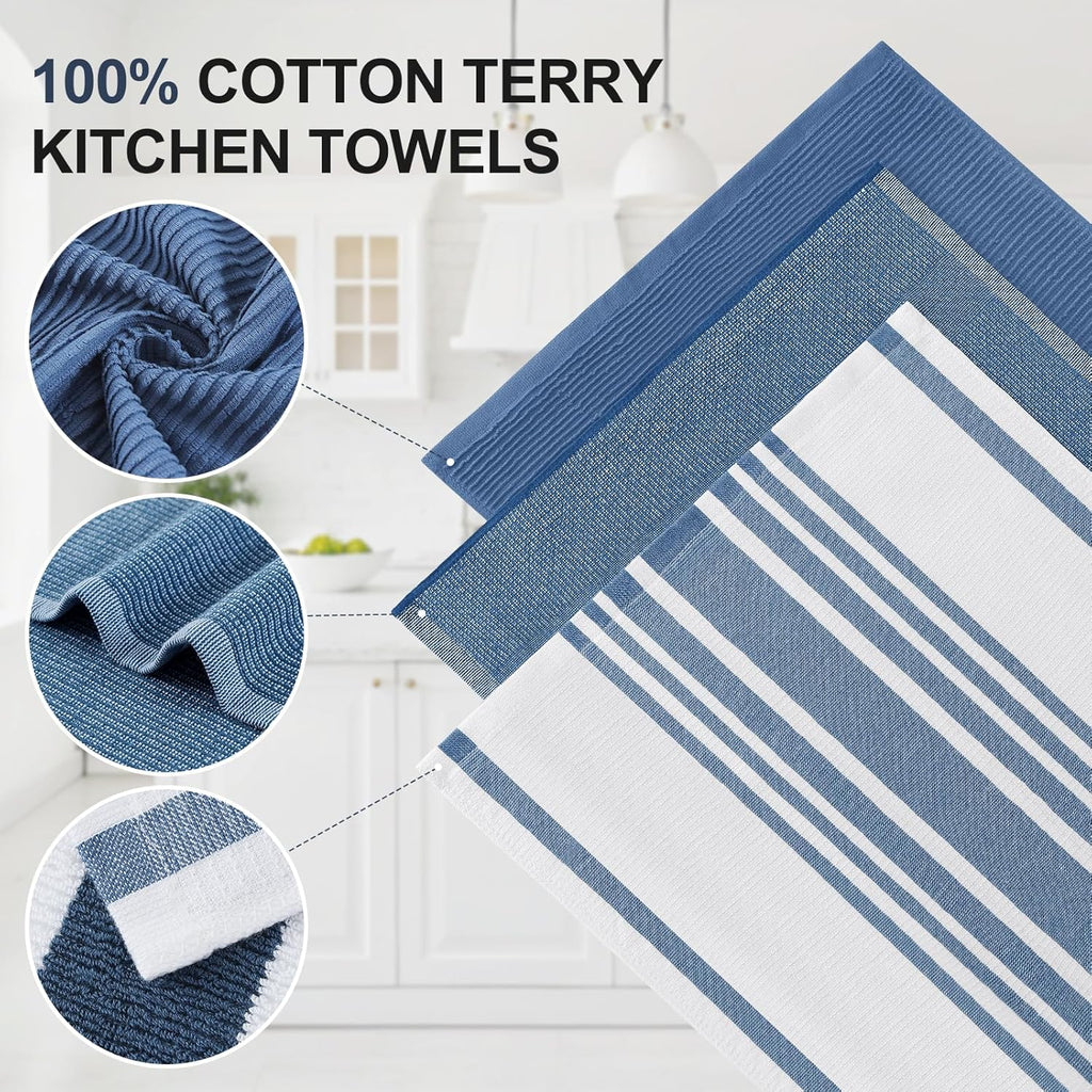 Homaxy Premium Kitchen Towels(18”x 28”, 9 Pack), Large Cotton 380 GSM Kitchen Hand Towels, Soft and