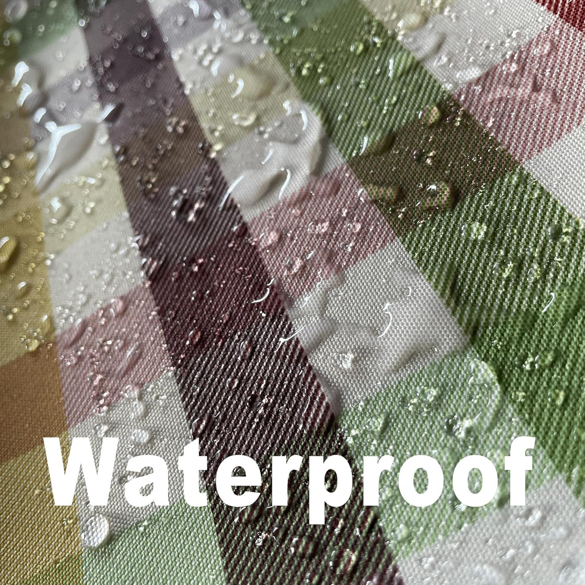 Waterproof Gingham Festive Tablecloth Fabric - Oblong 52x70 Inch Classic Buffalo Tartan Holiday