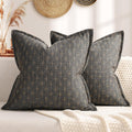 ZWJD Pillow Covers 24x24 Set of 2 Soft Polyester Textured Pillow Covers with Stylish Flange Edge