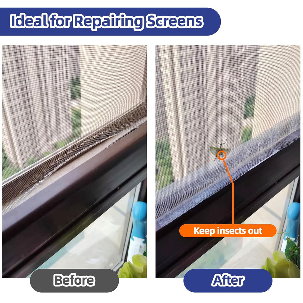 KING MOUNTAIN Black Window Screen Repair Tape,3inX20FT Heavy Duty Screen Repair Kit for Window