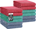 Homaxy Premium Kitchen Towels(18”x 28”, 12 Pack), Large Cotton Kitchen Hand Towels, Flat and Terry