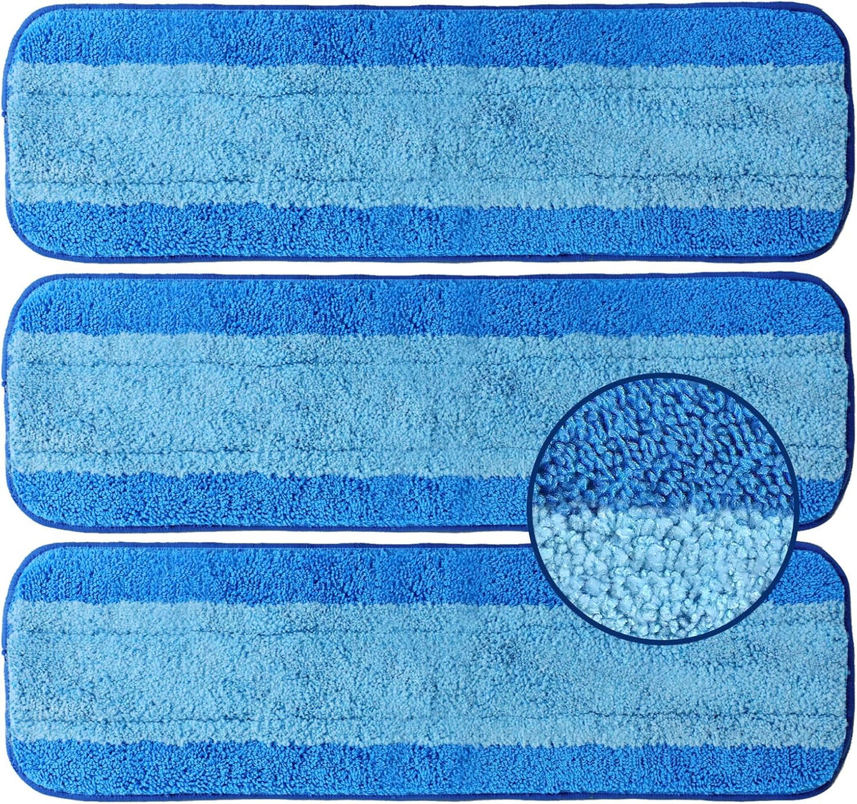 3 Pack Microfiber Cleaning Pads for Bona Mop, Reusable Microfiber Mop Pads for 18 Inch Mop