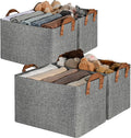 GRANNY SAYS Closet Storage Baskets, Collapsible Fabric Storage Bins with Metal Frame, Clothes