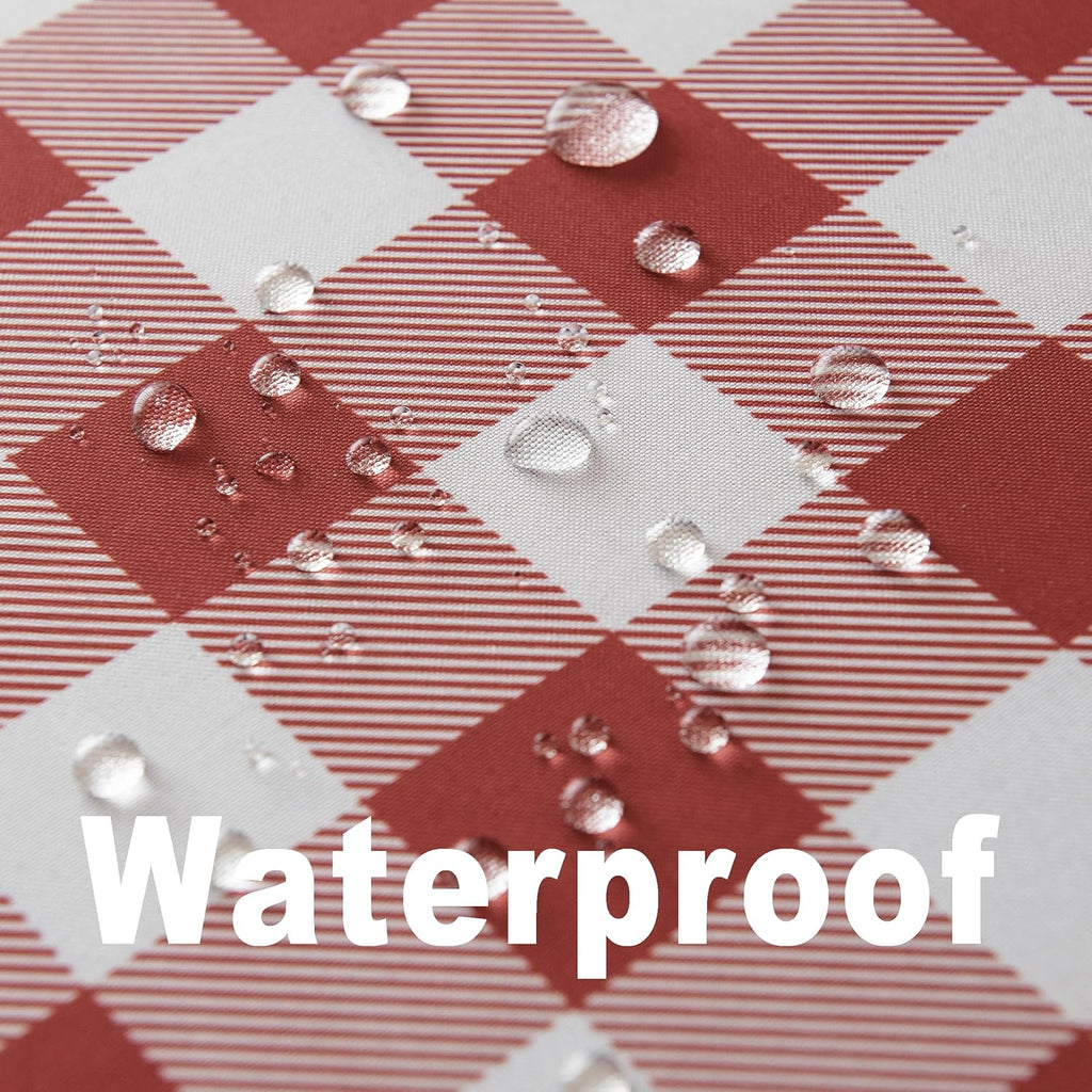Classic Gingham Tablecloth Fabric - Oblong 58x120 Water Resistant Chequered Pattern Table Cloth for