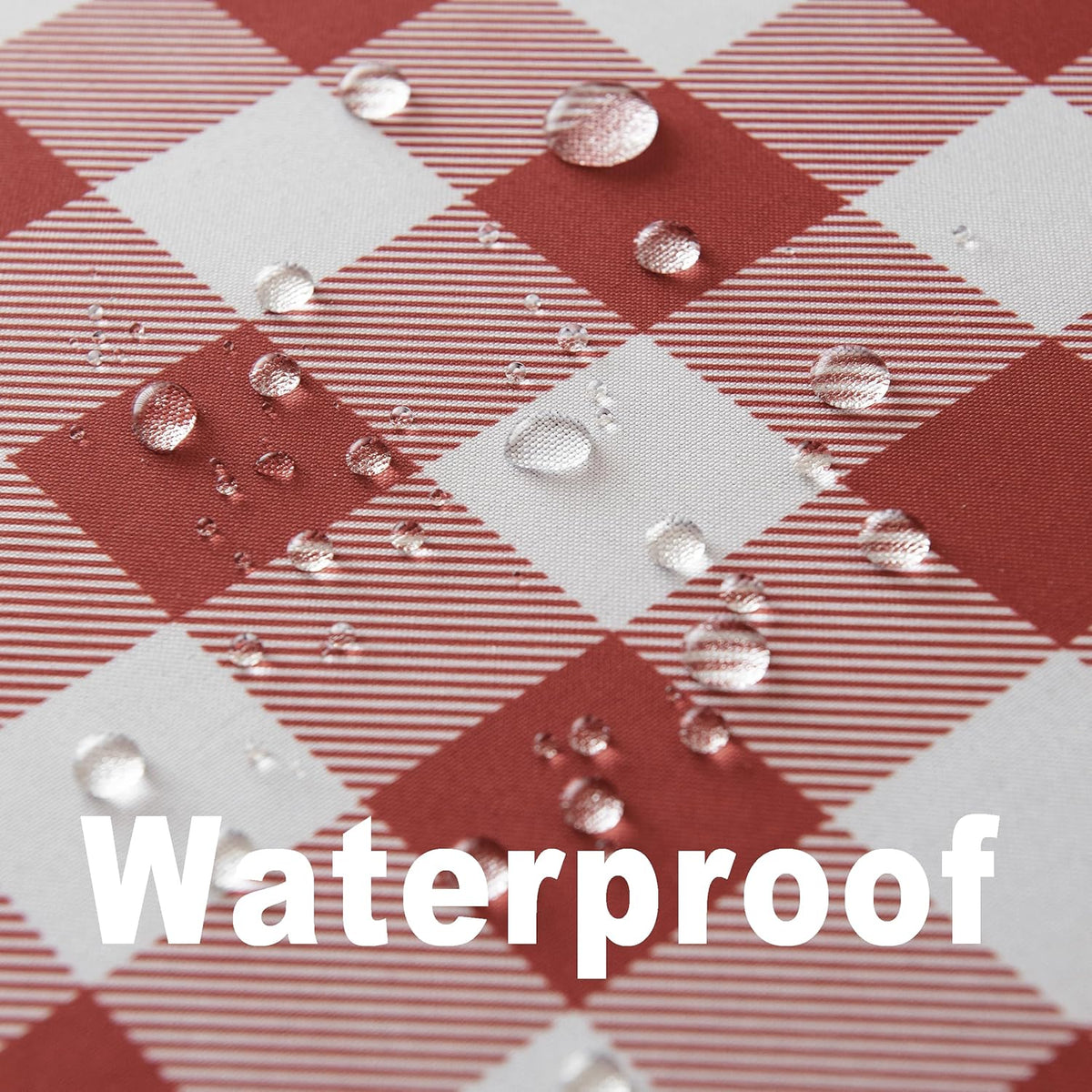 Classic Gingham Tablecloth Fabric - Oblong 58x120 Water Resistant Chequered Pattern Table Cloth for