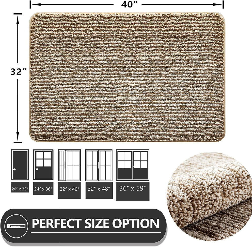 REFETONE Indoor Doormat, Front Door Mat 32"x40" Absorbent Rubber Backing Non Slip Back Door Mats